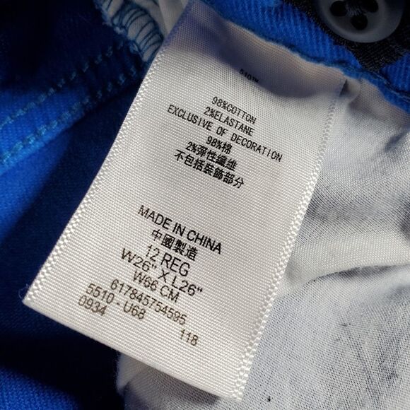 📐🩵Levi's 510 Electric Blue Skinny Fit Jeans Youth Size 12 - Picture 10 of 12